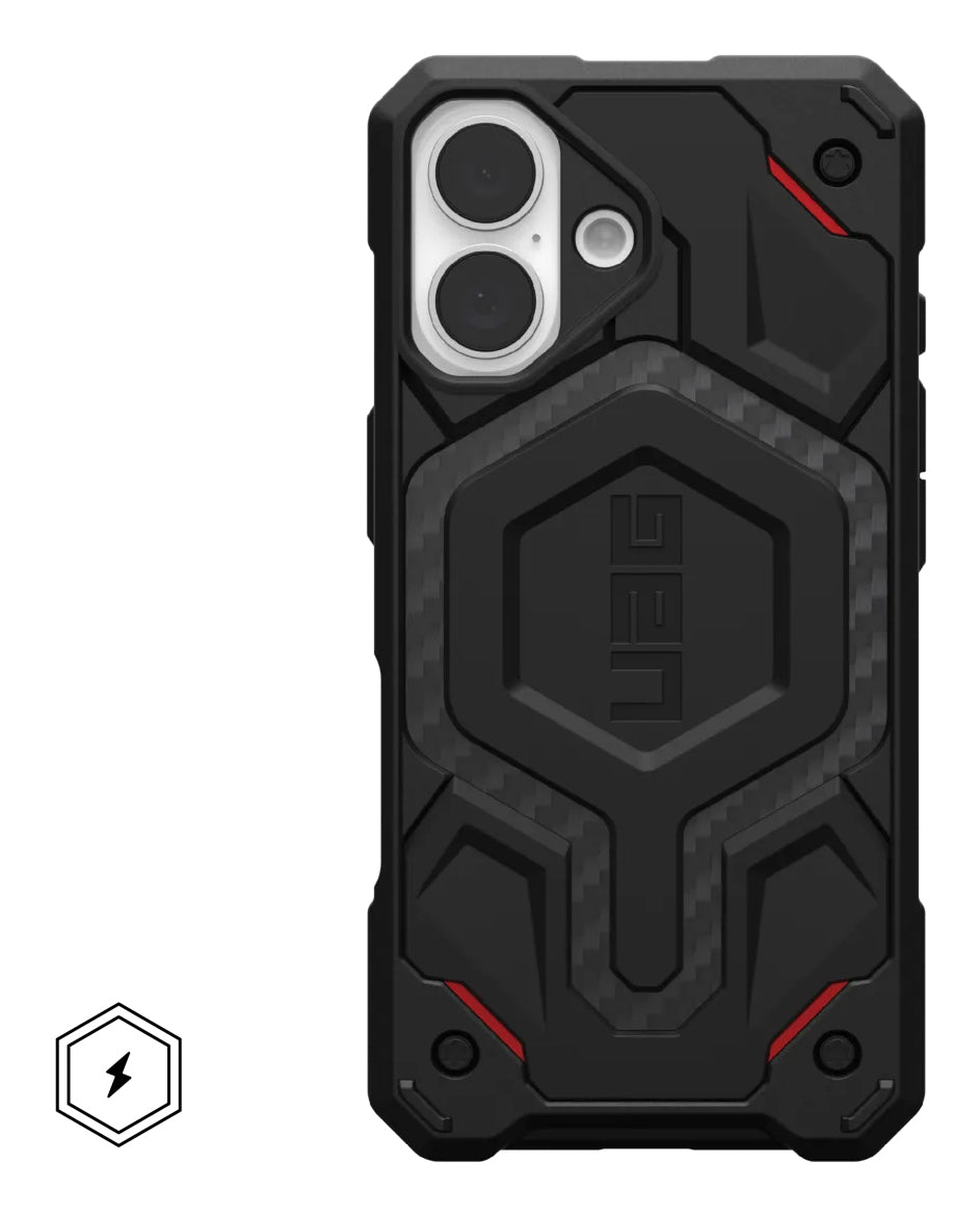 Urban Armor Gear UAG – Monarch Pro Backcover – für Apple iPhone 16 – Kevlar, schwarz – PC – MagSafe-kompatibel