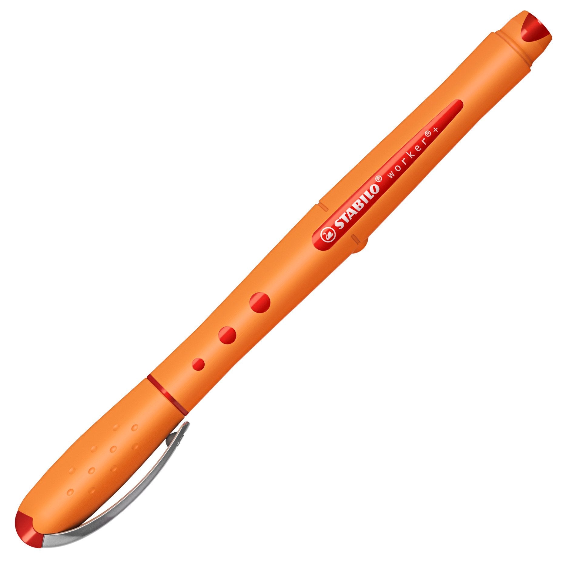 STABILO worker+ – Tintenroller, mit Kappe, 0,5 mm, rot
