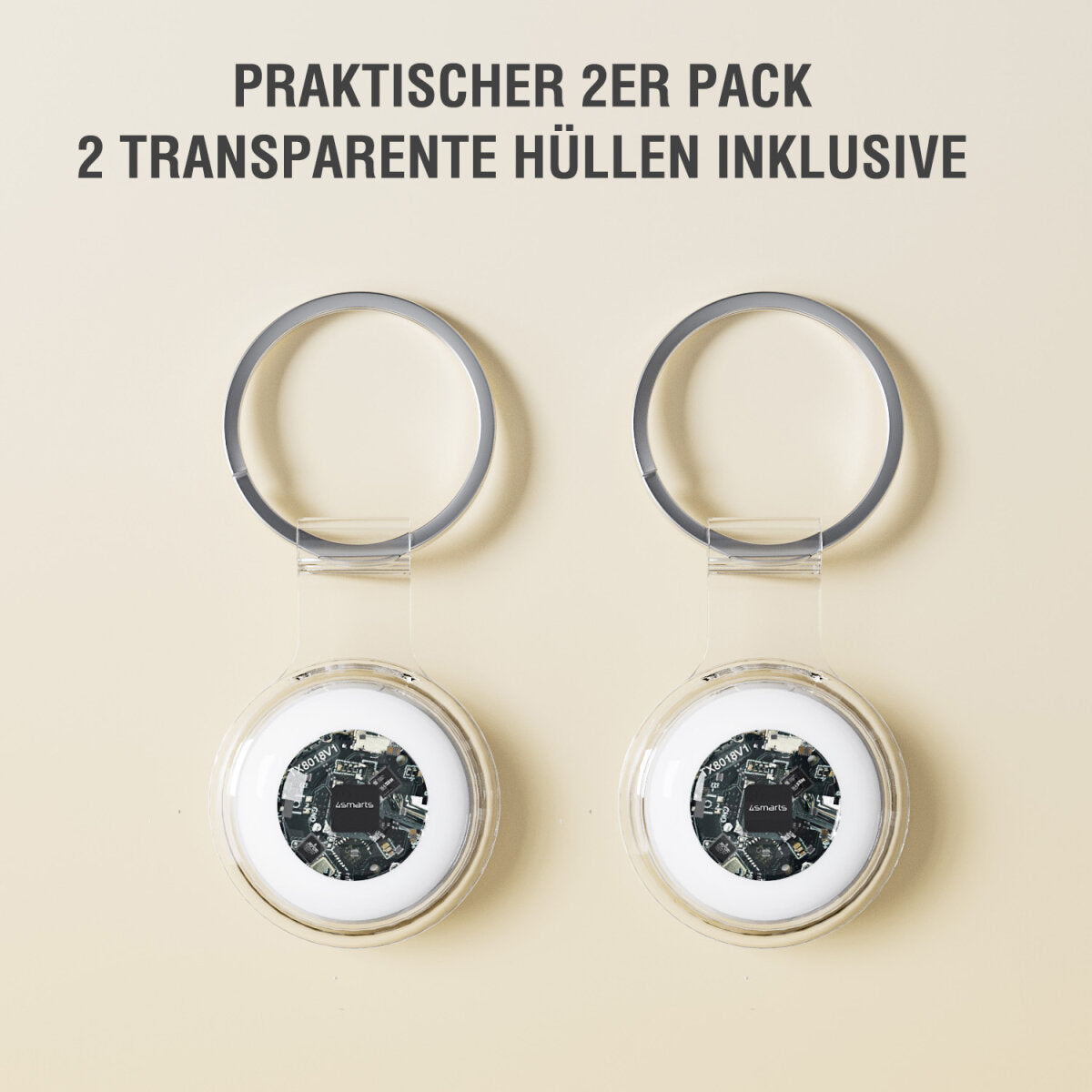 4smarts Bluetooth-Tracker Skytag – für Apple Find My-App, 95 × 105 × 15 mm, Weiss, 40 g