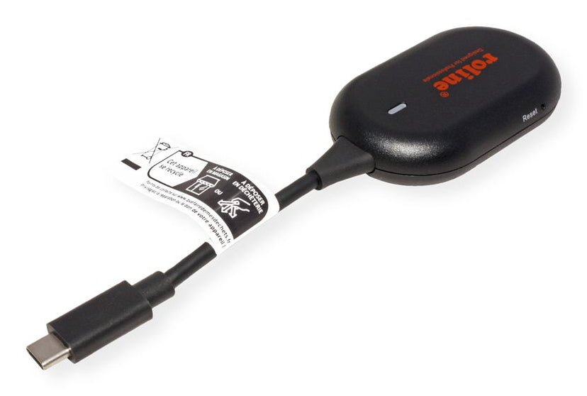 ROLINE P2P-Anzeige-Dongle-Set – Drahtloses Präsentationssystem – Full HD, HDMI, Schwarz
