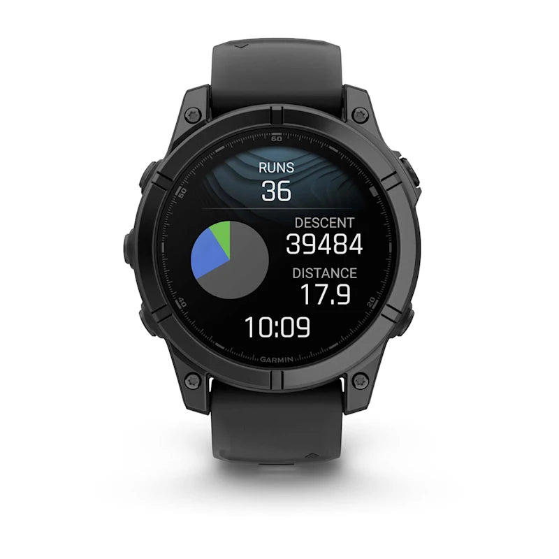 Garmin Fenix E – GPS-Smartwatch – 47 mm, 1,3", GPS, WLAN, AMOLED, Gorilla Glass, 100 m, Schwarz, Silikonarmband