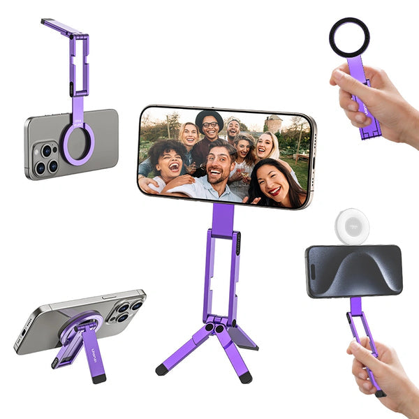 Ulanzi Tischständer, faltbar, magnetisch – für Smartphone – Violett, Aluminium/Silikon