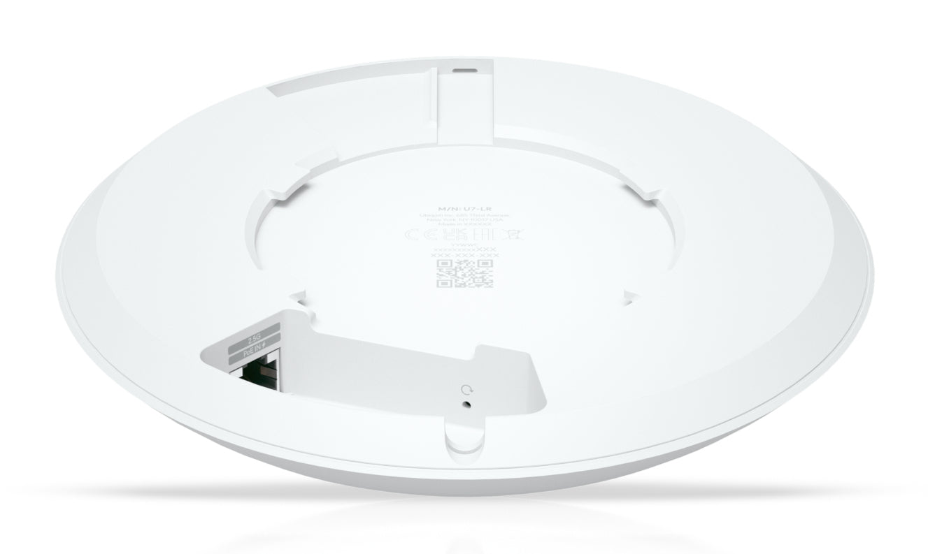 Ubiquiti Access Point, Wi‑Fi 7, Dual‑Band (2,4/5 GHz), bis 7300 Mbit/s, PoE, 1x RJ‑45 (1G/2,5G), Decke/Wand