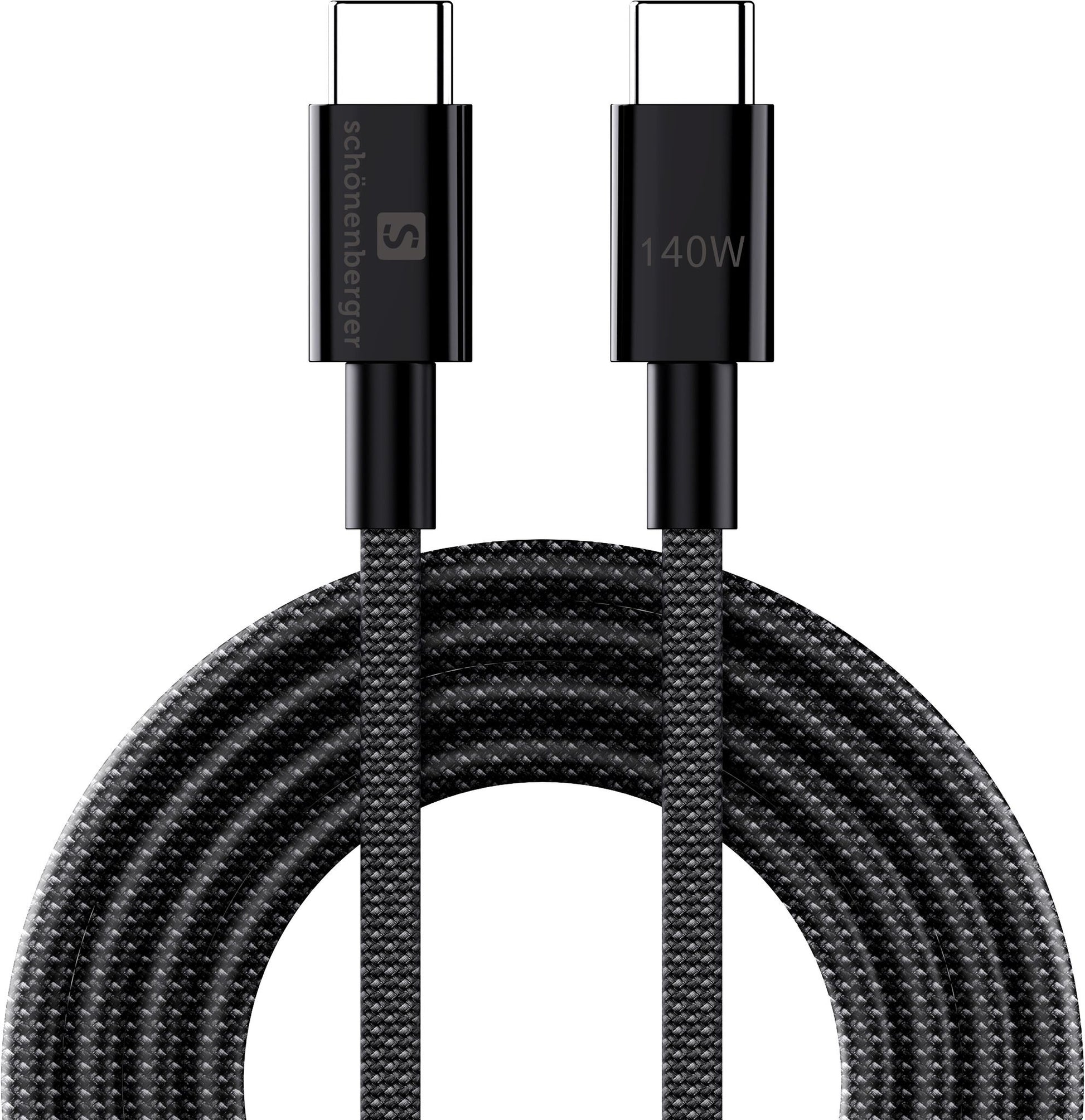 M. Schönenberger USB-C auf USB-C Kabel – USB 2.0 (480 Mbit/s) – 1 m – Schnellladung, Schwarz