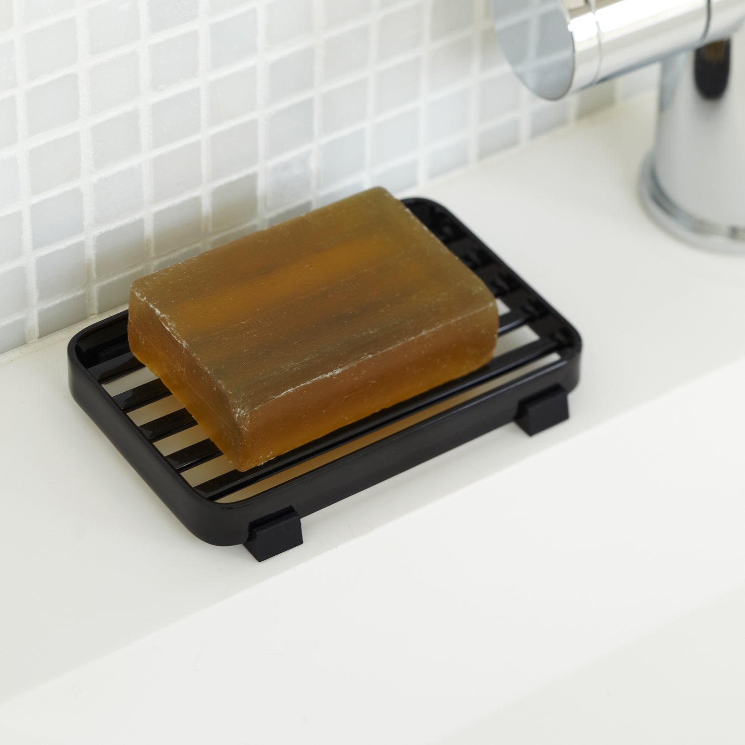 Yamazaki Seifenschale – 7,5×11×1,2 cm, Stahl, Schwarz