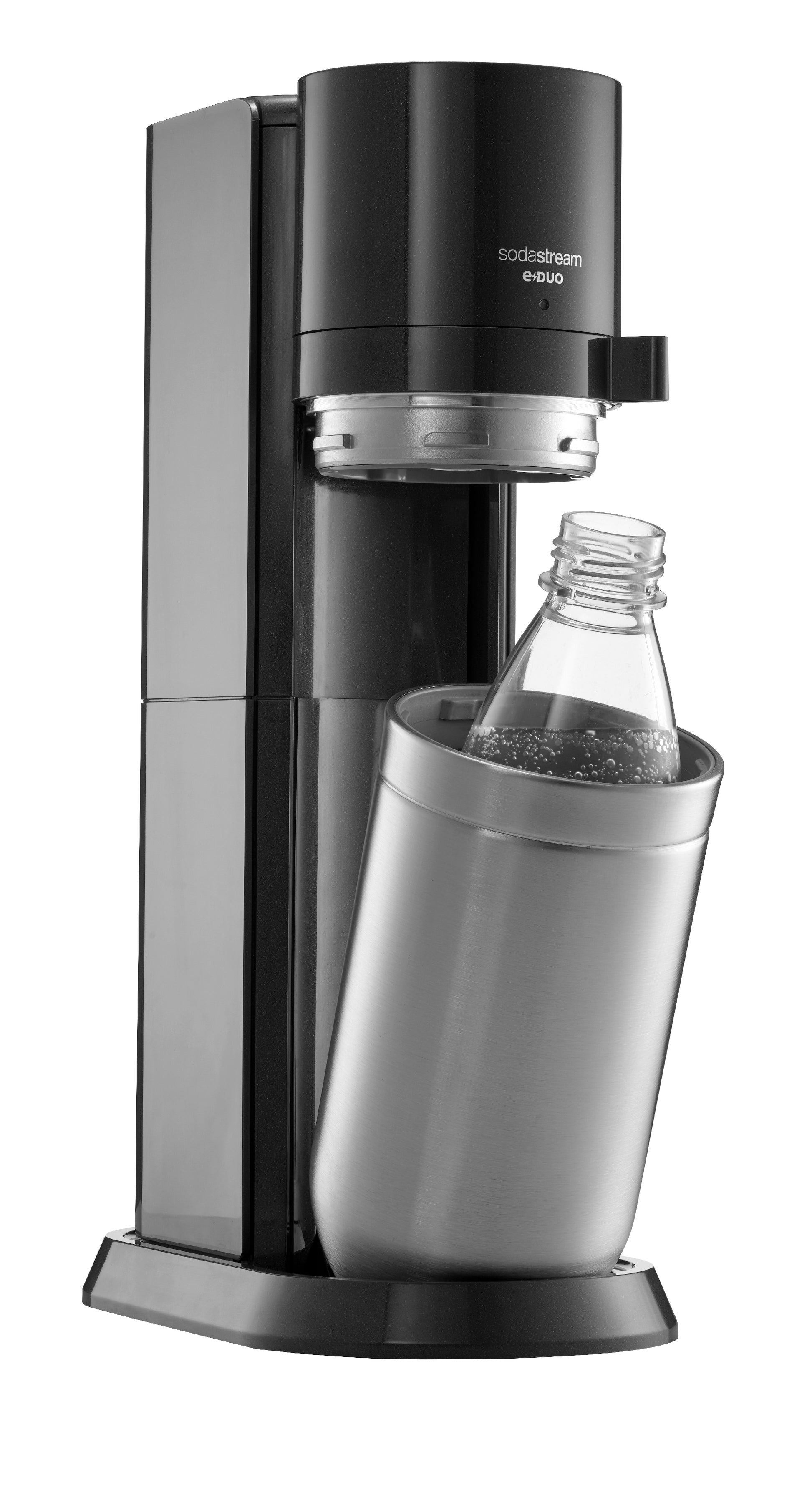 SodaStream E-DUO – Wassersprudler, mit 60-l-Zylinder, Metall/Kunststoff, Schwarz/Edelstahl