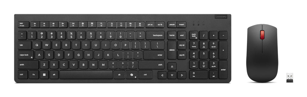 Lenovo Tastatur- und Maus-Set – 2,4 GHz USB-A (Nano-Empfänger) – QWERTZ (DE) – Schwarz