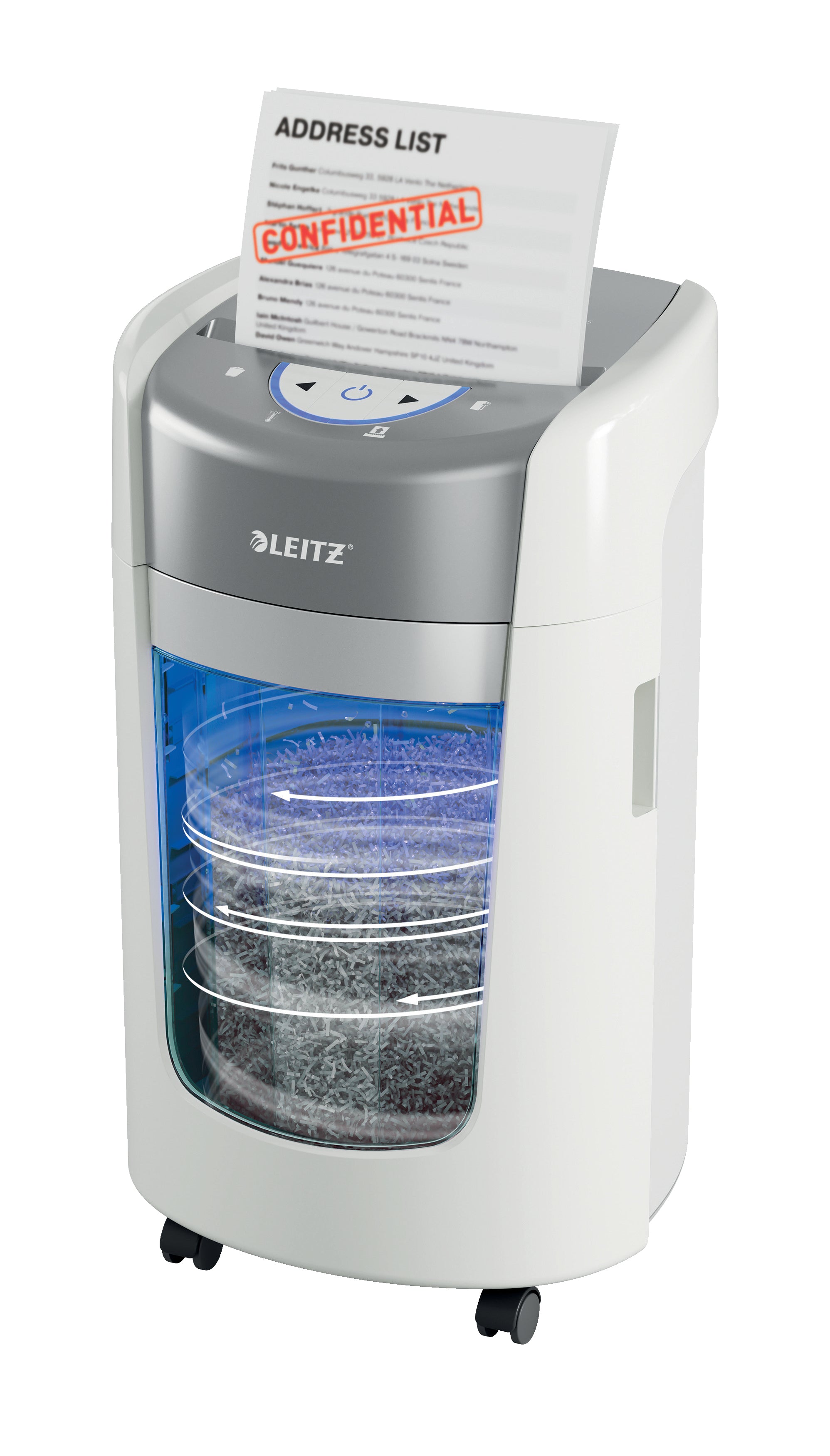 Leitz IQ OptiMax 225 – Aktenvernichter, DIN P-5, Partikelschnitt 2 × 15 mm, 6 Blatt, 15 l