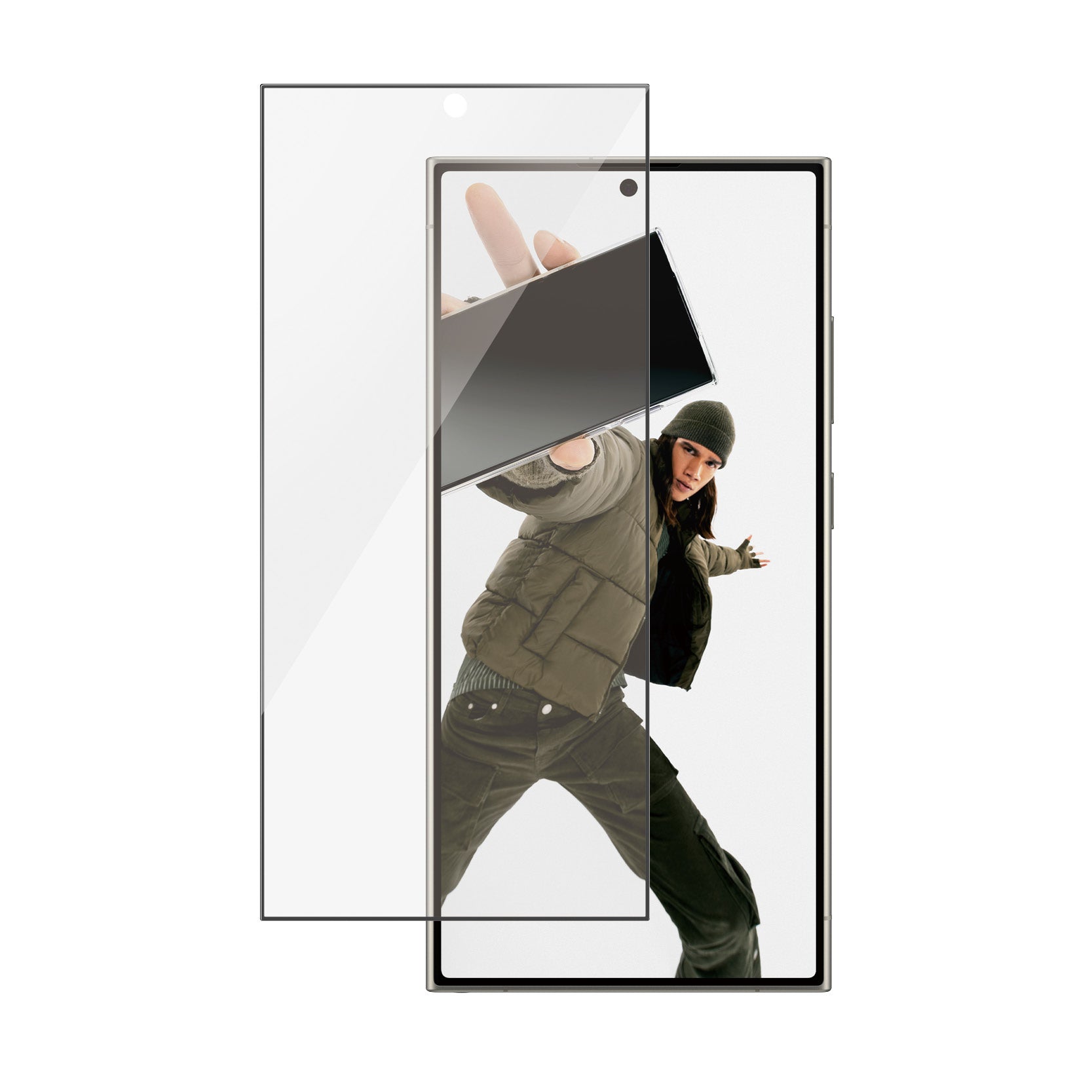 PanzerGlass Displayschutz (Panzerglas), Ultra-Wide Fit – für Galaxy S24 Ultra – mit Applikator