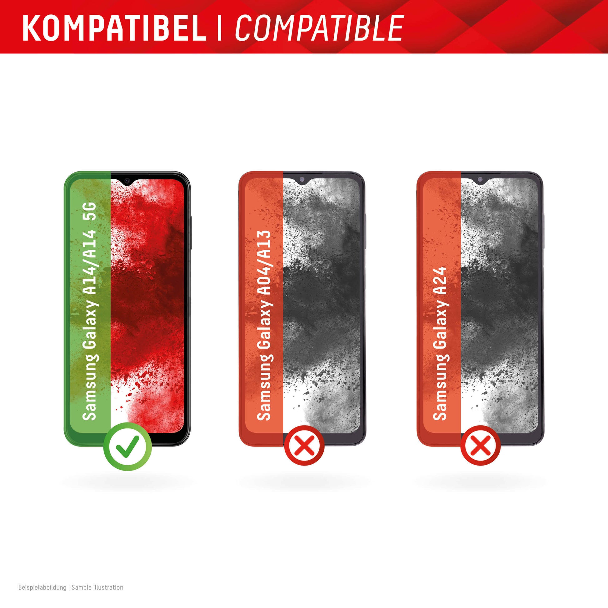 E.V.I. Displayschutz (Panzerglas), 10H – für Galaxy A14 – mit Applikator