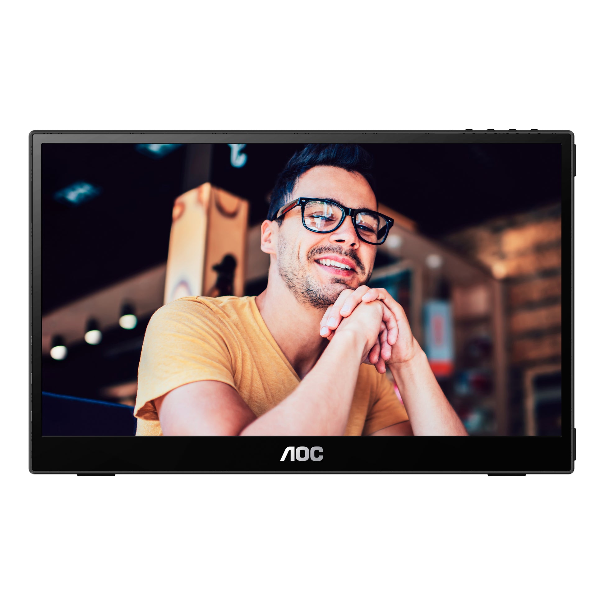 AOC 16T3EA – Portabler Monitor, 15,6", 1920 × 1080 (Full HD), IPS, 60 Hz, 250 cd/m², VESA 75 × 75, Schwarz