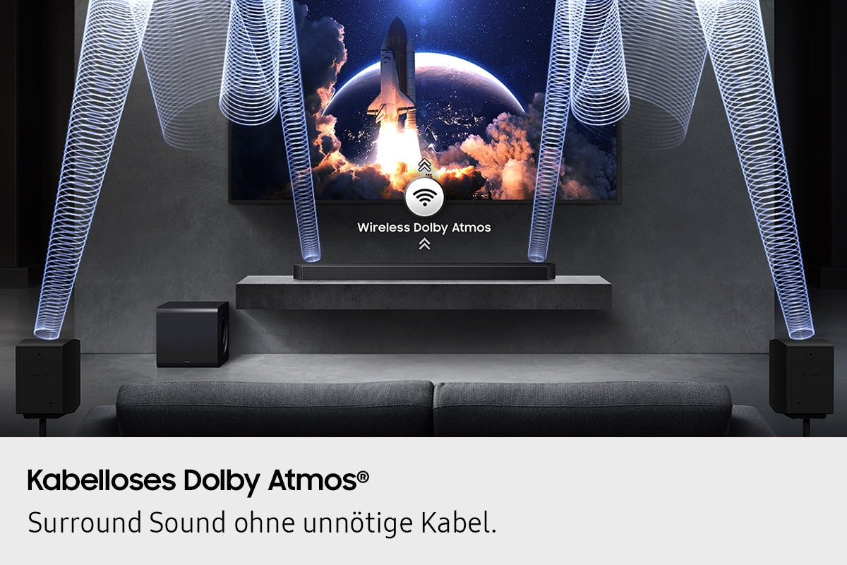 Samsung HW-Q935GF – Soundbar – 9.1.4, Dolby Atmos/DTS:X, mit kabellosem Subwoofer & Rücklautsprechern, Titan Schwarz