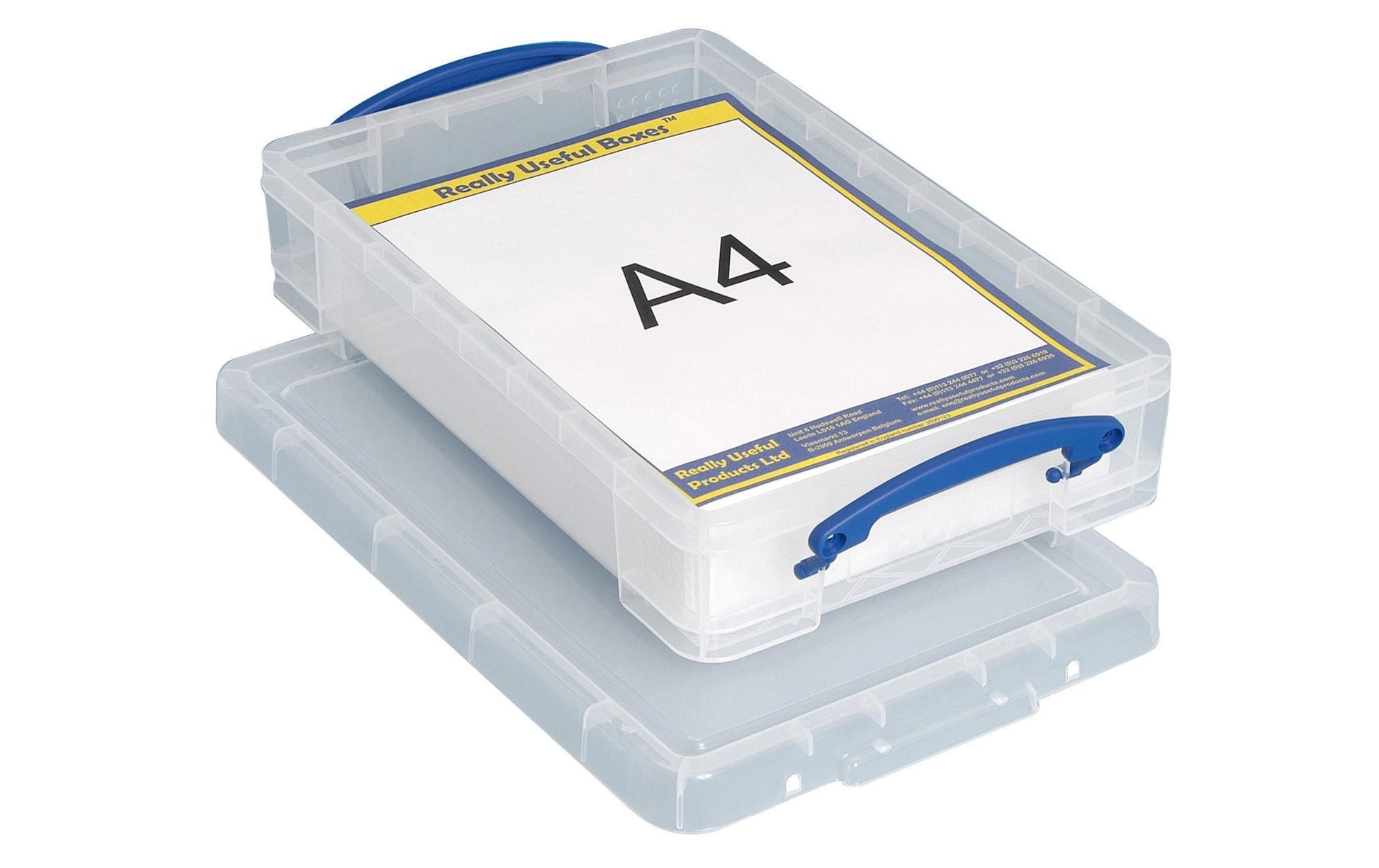 Really Useful Boxes Aufbewahrungsbox 4 L ohne Deckel – Kunststoff – Transparent – 395 × 88 × 255 mm