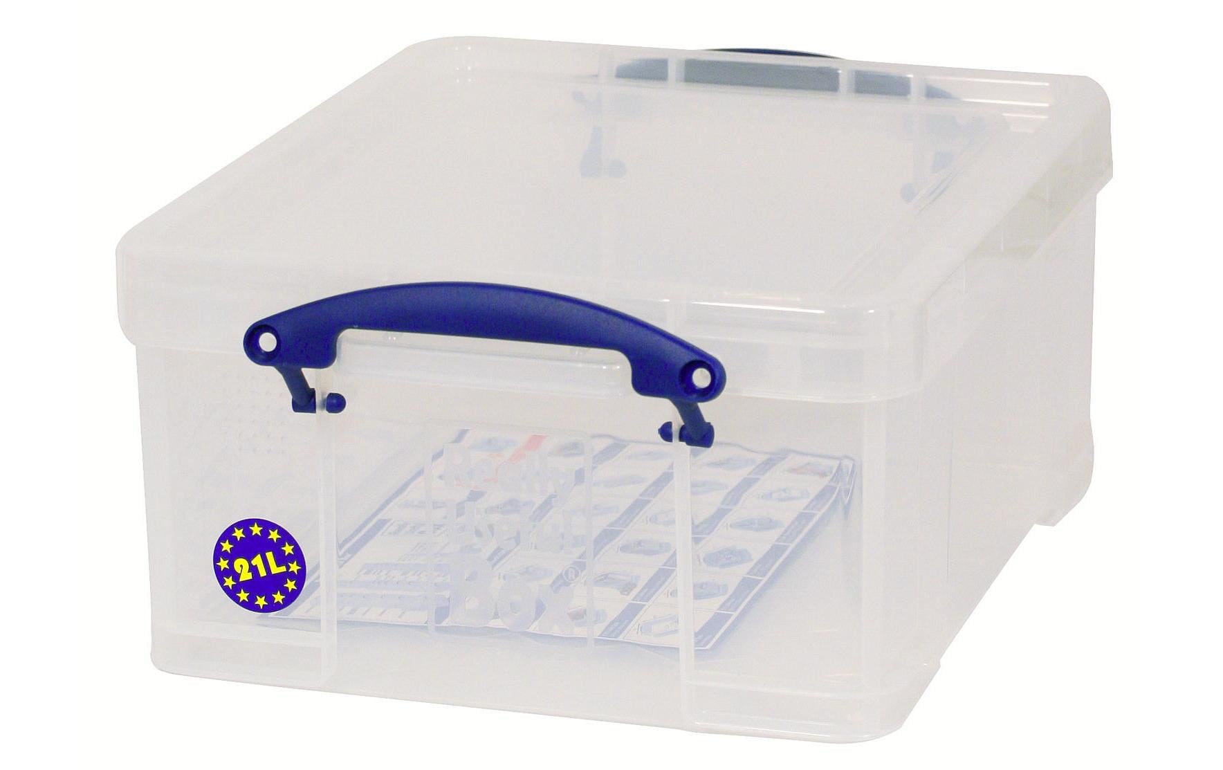 Really Useful Boxes Really Useful Box 68506000 Aufbewahrungsbox 21 l – Kunststoff – Transparent – mit Griffen – 456 × 200 × 356 mm