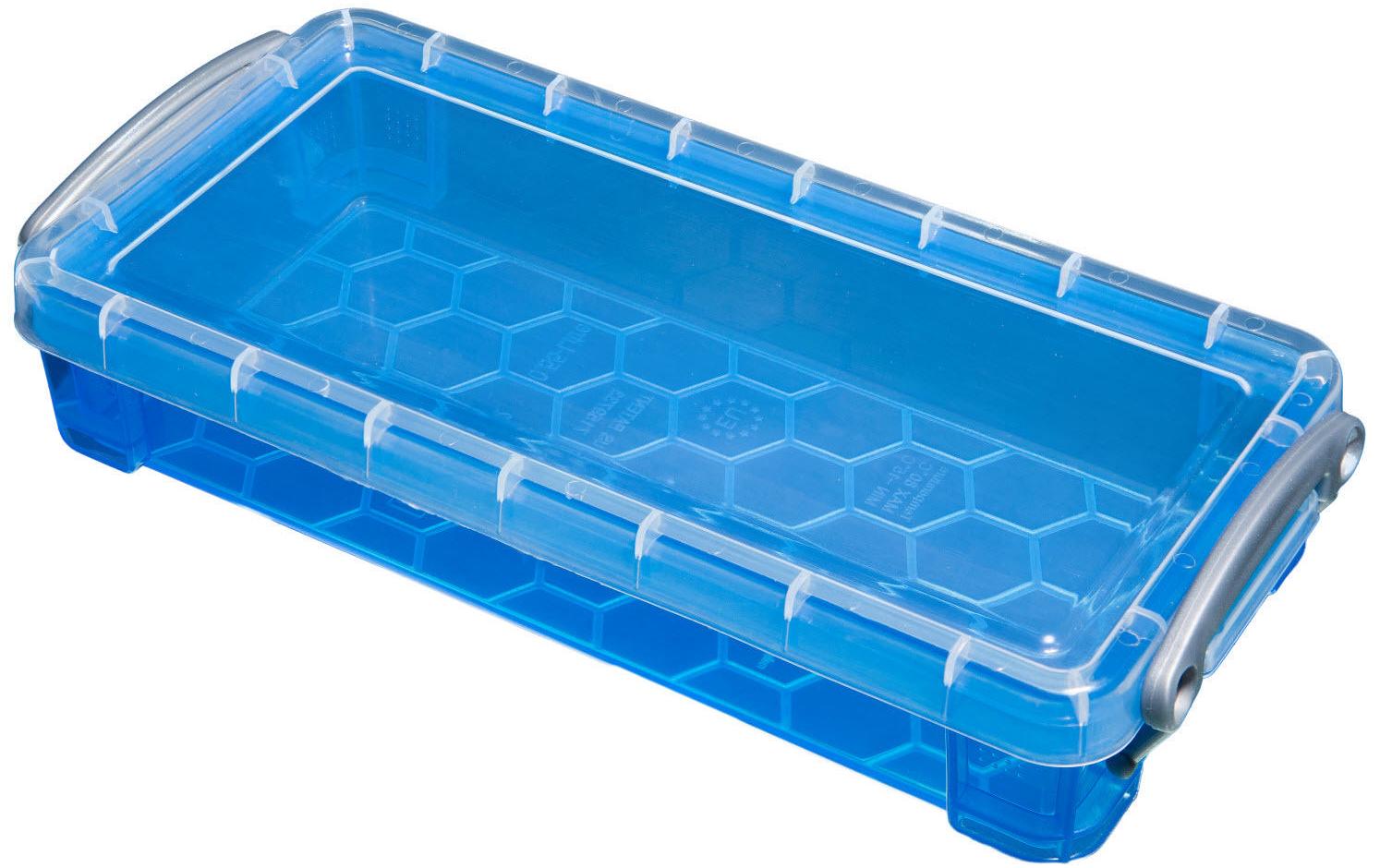 Really Useful Boxes 68501606 Aufbewahrungsbox 0,55 l – Kunststoff – Blau – Verriegelung, mit Griff – 220 × 40