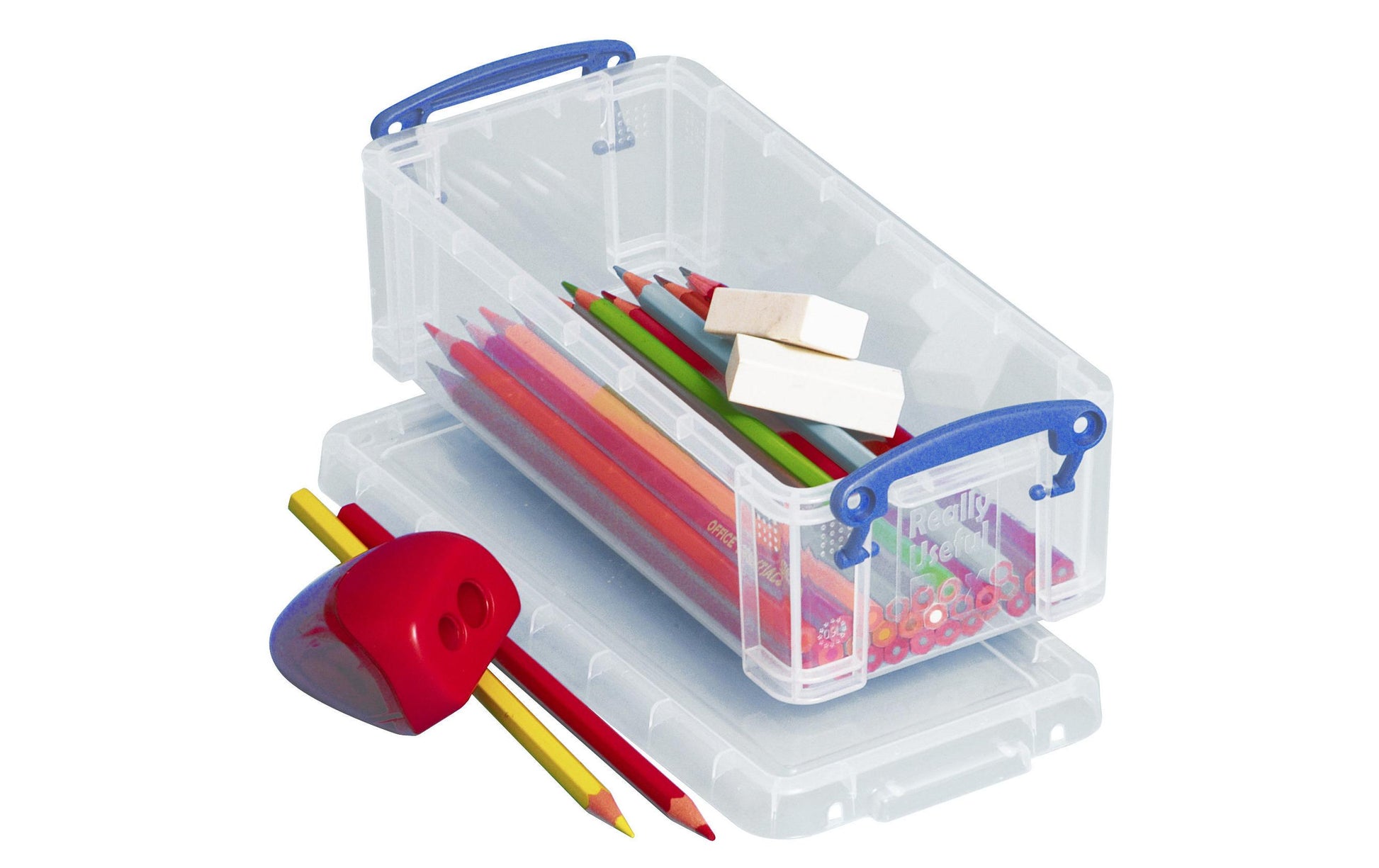 Really Useful Boxes Aufbewahrungsbox 0,9 l – Kunststoff – transparent – mit Griff – 220 × 70 × 100 mm