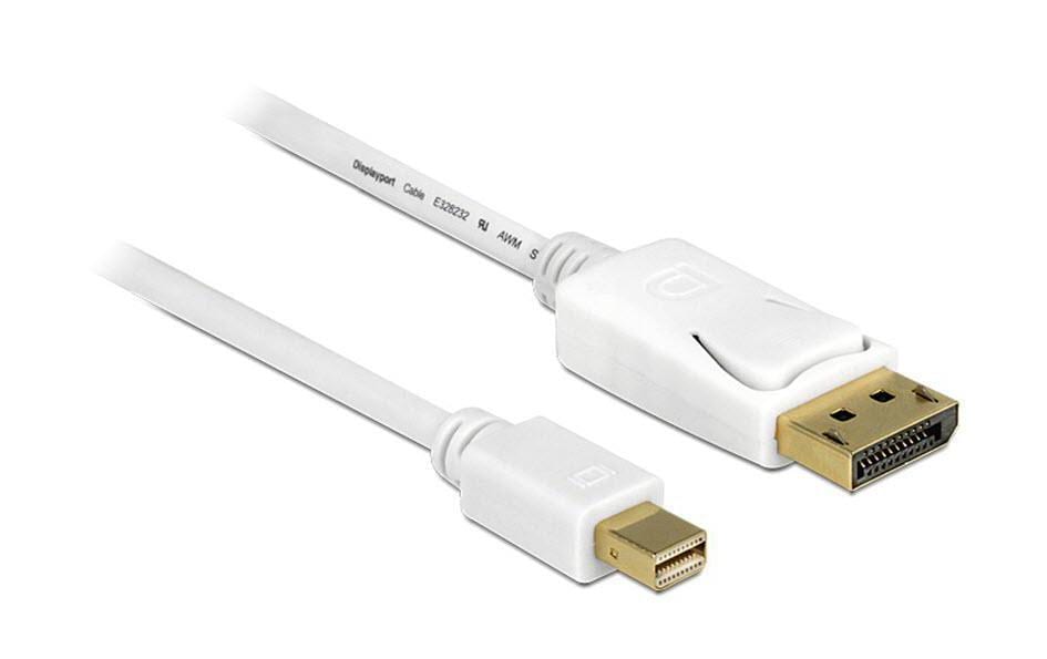 DeLOCK Mini-DisplayPort auf DisplayPort Kabel DP 1.2 4K 60 Hz – 3 m – Weiss