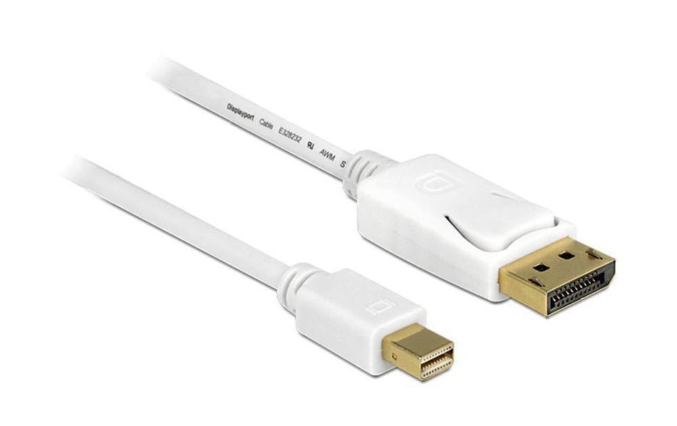 DeLOCK Mini-DisplayPort-auf-DisplayPort-Kabel DP 1.2 4K 60 Hz – 7 m – Weiss
