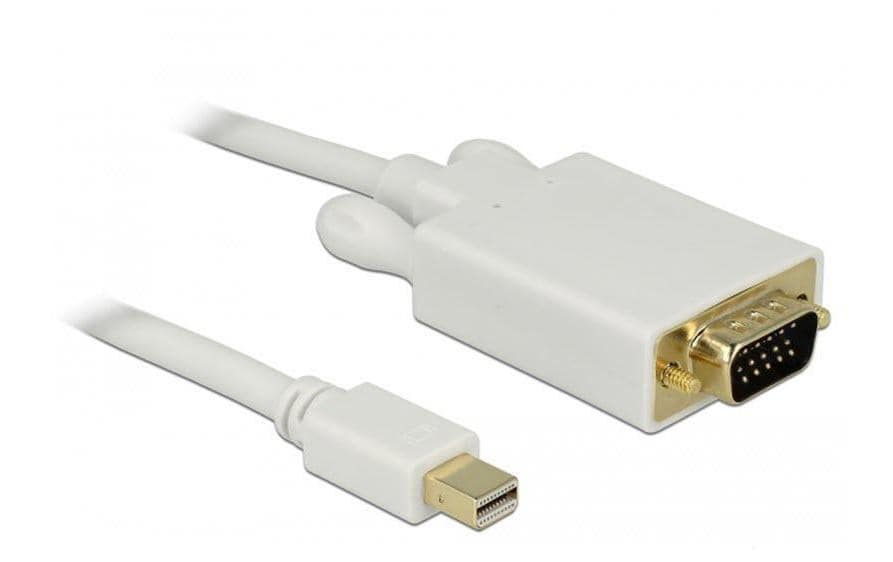 DeLOCK Kabel Mini DisplayPort zu VGA – 1920 × 1200 @ 60 Hz, DisplayPort 1.1, 1 m, Weiss