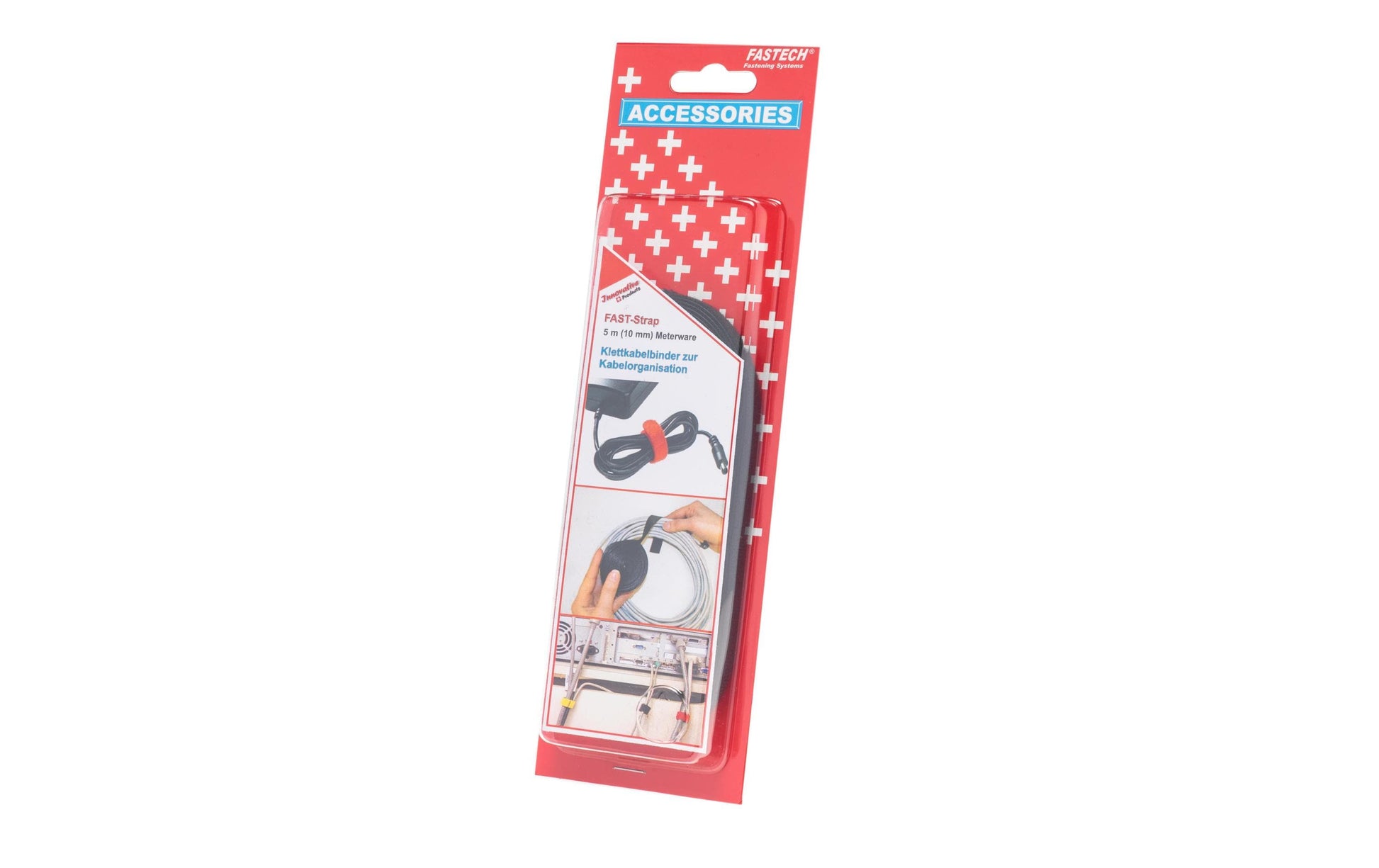 Fastech Klettkabelbinder, 5 m, 10 mm – schwarz