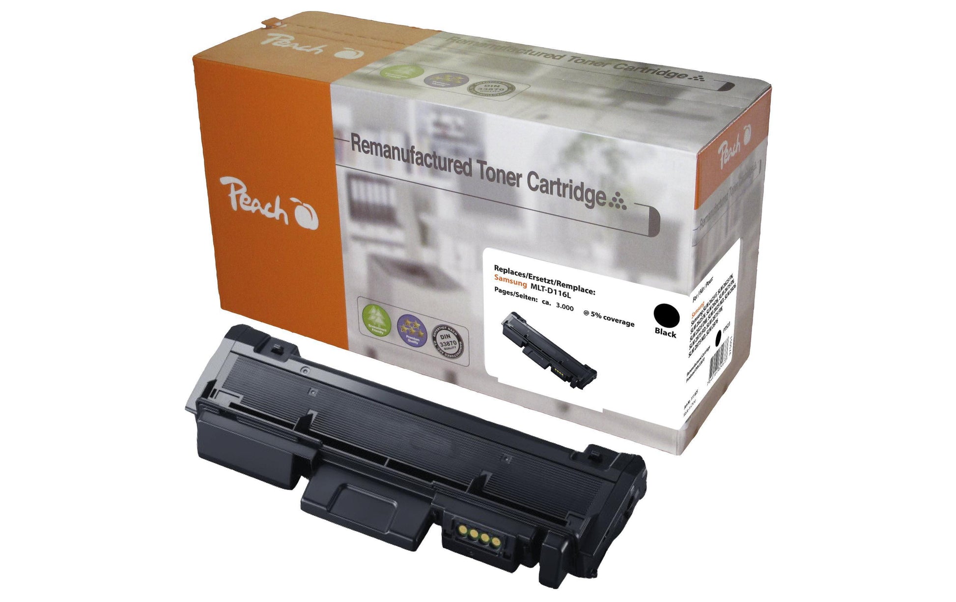 Peach MLT-D116L Schwarz Toner – Kompatibel XL – 3'000 Seiten – für Samsung SLM 2620/2620 D/2620 ND
