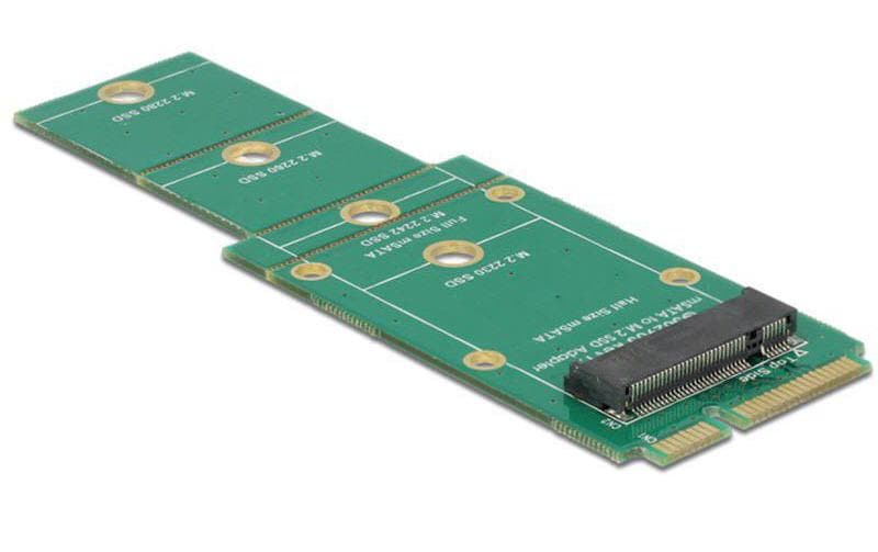 DeLOCK 62592 Adapterplatine M.2 zu mSATA – M.2 Key-B, 95,5 × 30 mm, Grün