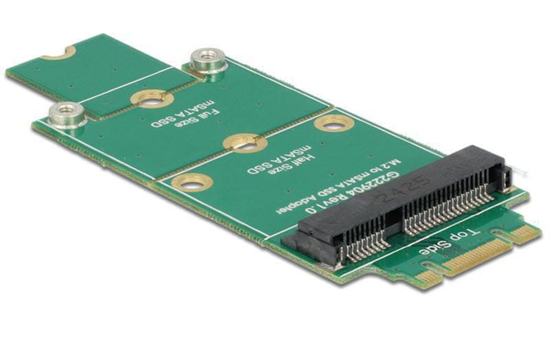 DeLOCK 62591 Adapterplatine mSATA zu M.2 Key-B – mSATA Formfaktor, 80 × 31,5 mm – für mSATA-SSD im M.2-Slot