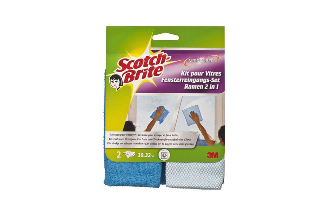 Scotch-Brite Fensterreinigungstuch SBWT715 – Blau – 30 × 32 cm – Mikrofaser – 2er-Set