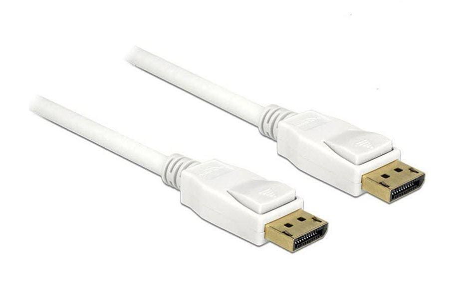 DeLOCK DisplayPort Kabel DP 1.2 4K 60 Hz – 1 m – Weiss