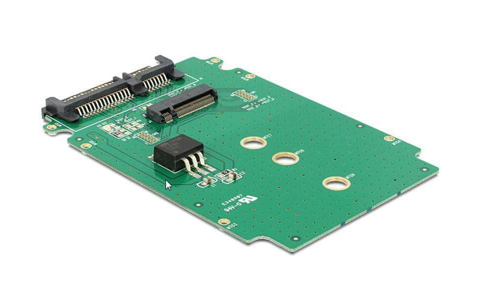 DeLOCK 62521 Adapterplatine M.2 zu SATA – 6 Gbit/s, M.2 Key-B, SATA mit Strom, 95,5 × 65,5 × 6,5 mm, Grün