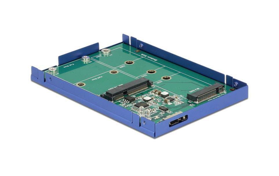DeLOCK 62731 Gehäuse M.2 Key-B zu USB 3.2 Gen 1 – für mSATA und M.2 SATA, Blau