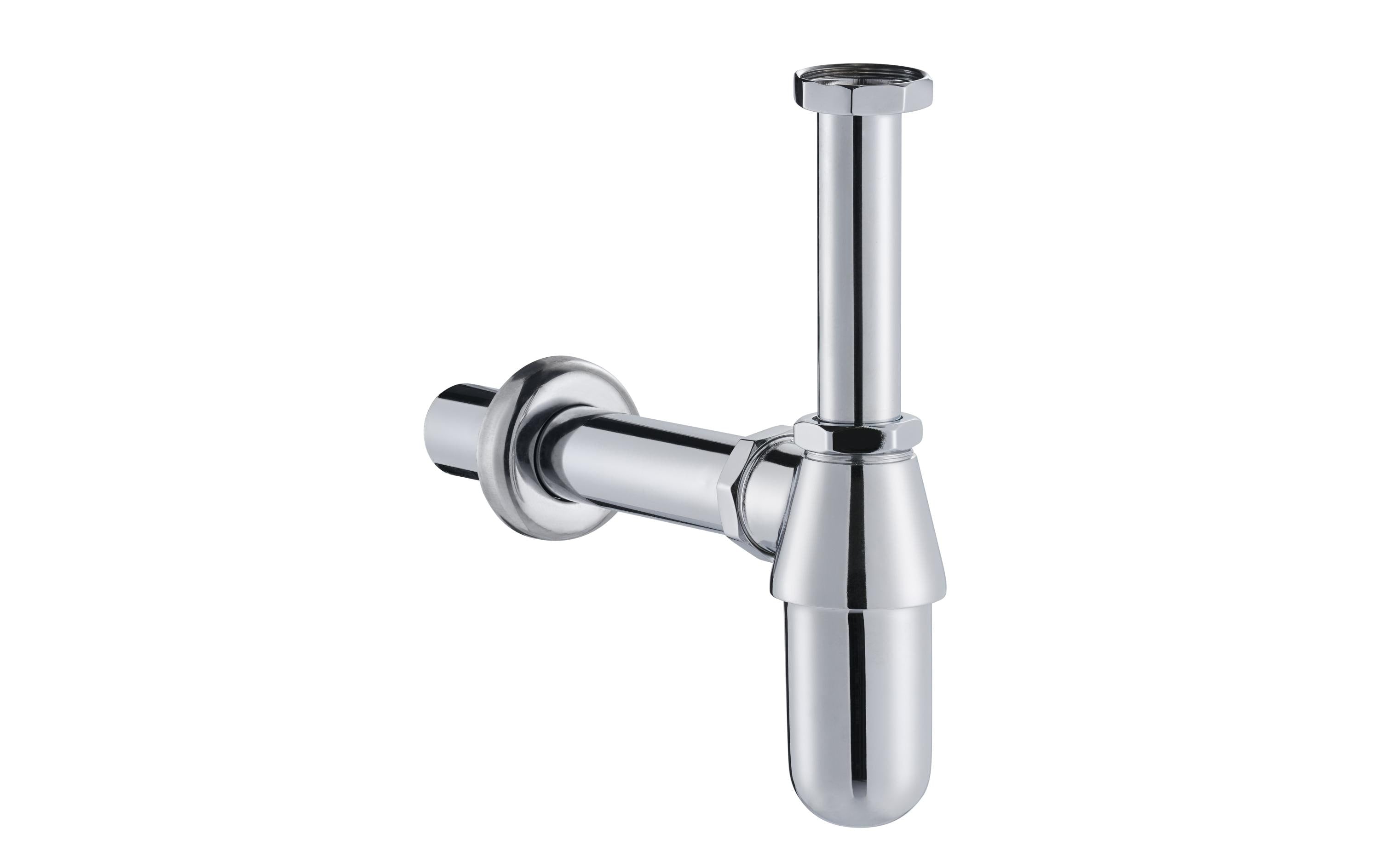 Mateu Siphon – 4,4×4,4×3,3 cm, verchromtes Messing, für Lavabo, Anschluss 1 1/4"