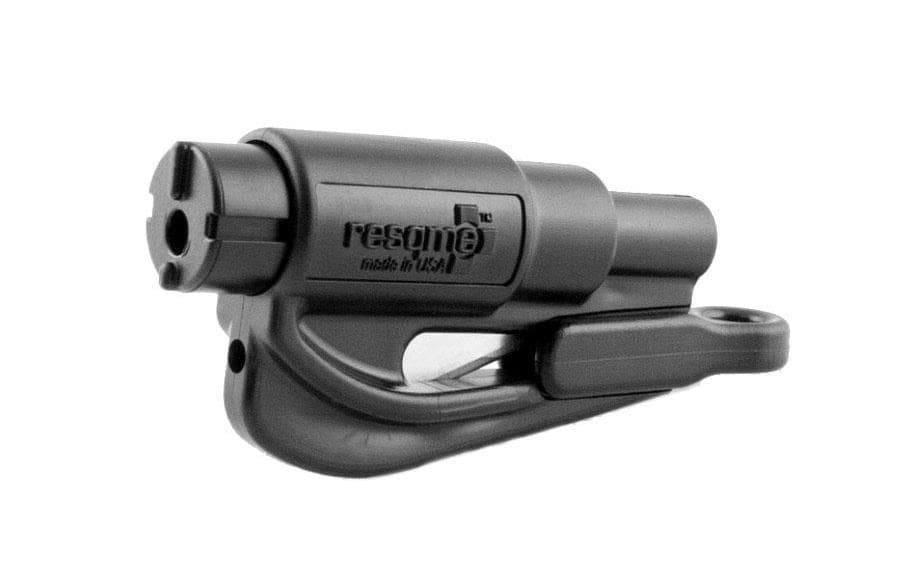 KH Security Nothammer-Schlüsselanhänger Resqme – Schwarz, 72 × 33 × 15 mm