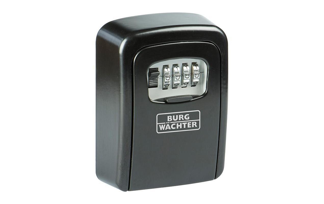 BURG-WÄCHTER Key Safe 30 SB – Schlüsseltresor, Zahlenschloss, für 1 Schlüssel, 90 × 40 × 120 mm, Schwarz
