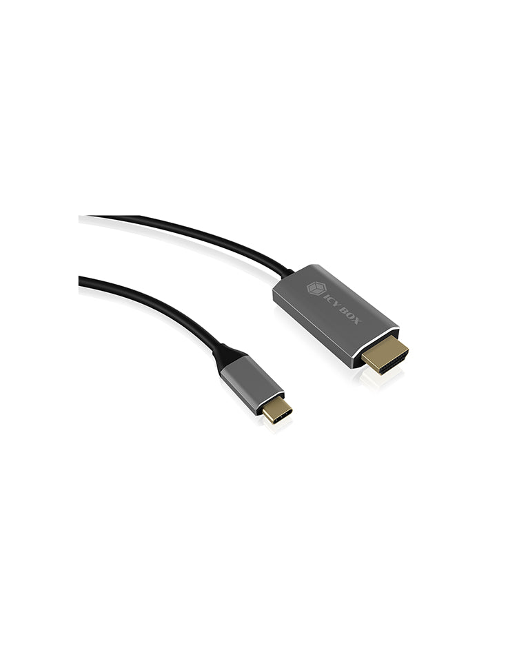 ICY BOX IB-CB020C USB-C zu HDMI Kabel – 4K (3840 × 2160) @ 60 Hz, 1,8 m, HDCP 2.2