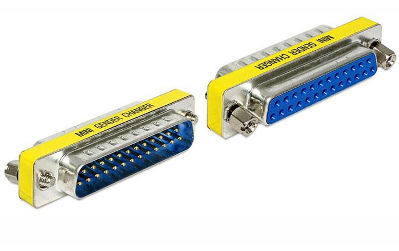 DeLOCK 65484 Seriell-Adapter DB-25 Stecker zu DB-25 Buchse – Seriell, Nickel-beschichtete Kontakte