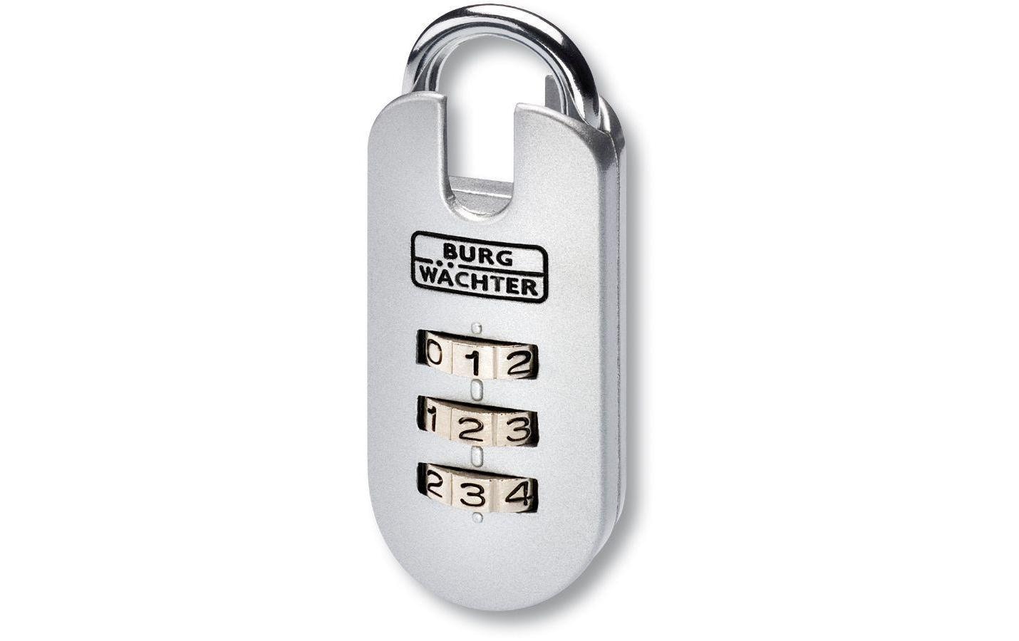 BURG-WÄCHTER Combi Lock 71 Kombinationsschloss – 3-stellig, Bügel 17,5×11 mm, Aussen, Silber
