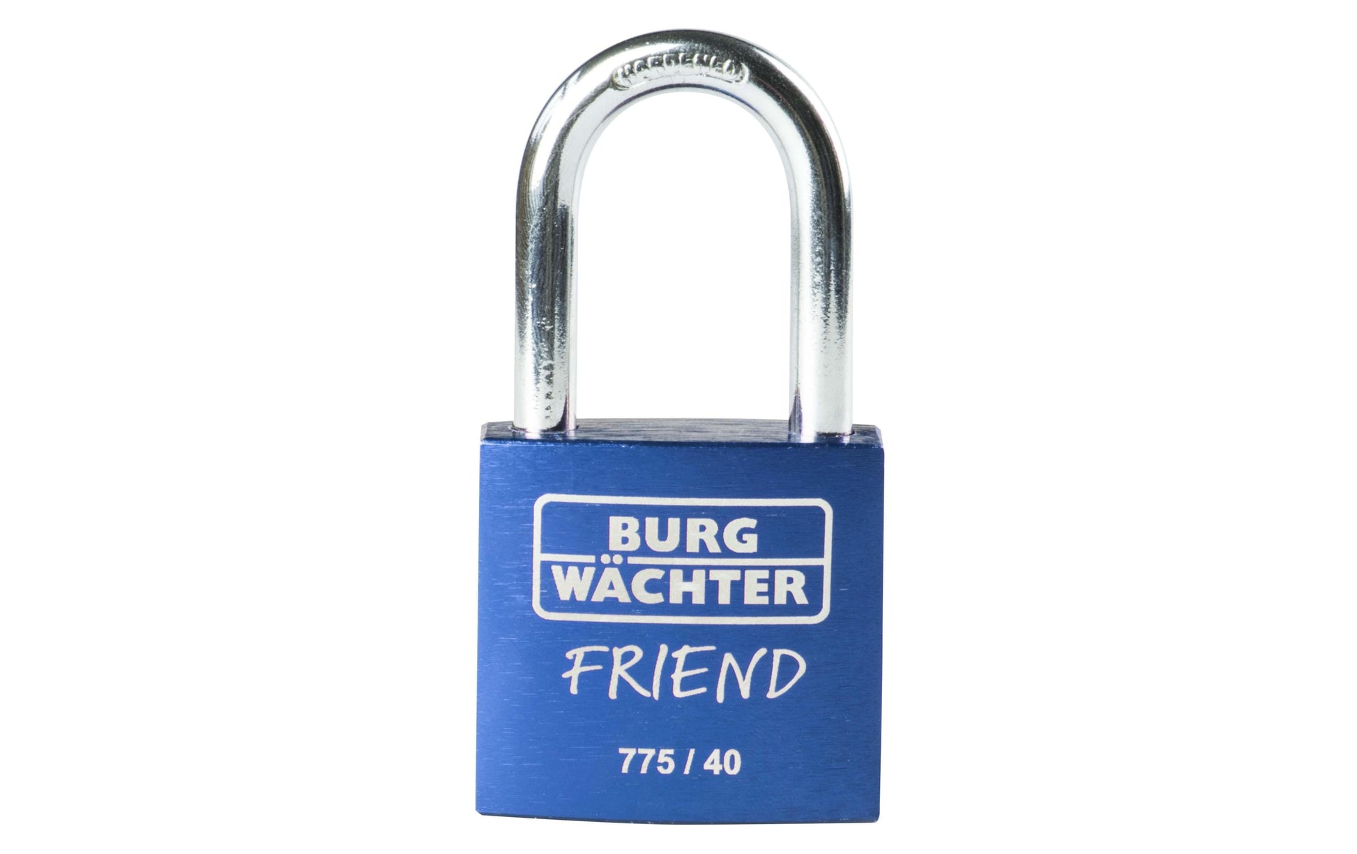 BURG-WÄCHTER Burgwächter 775 40 Friend Mechanisches Vorhängeschloss – Aluminium, Bügel 32,5×20,5 mm, Ø 6 mm, Aussen, Blau