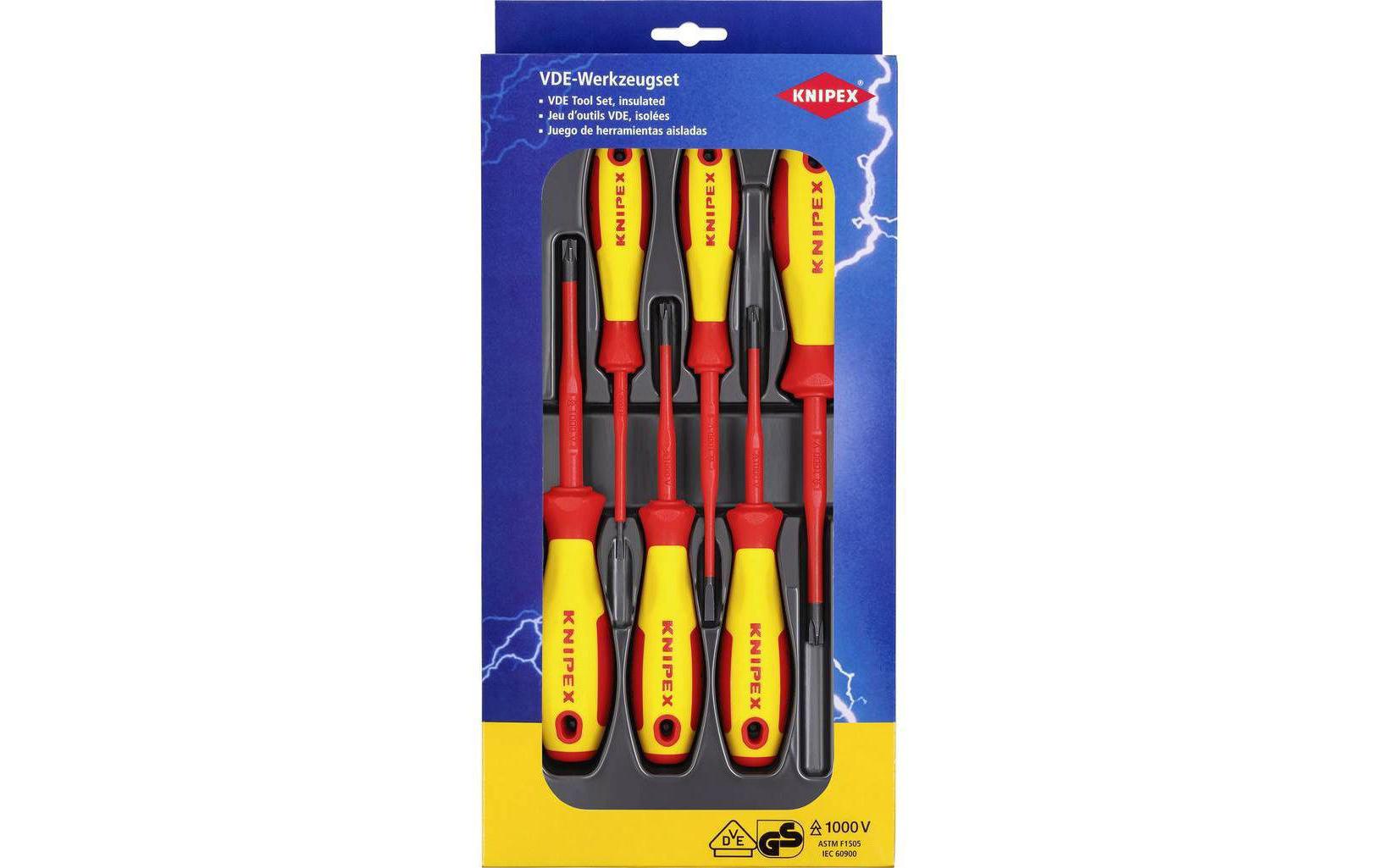Knipex Schraubenzieher-Set PH/PZ/SL, 6-teilig, VDE, magnetisch – 00 20 12 V05