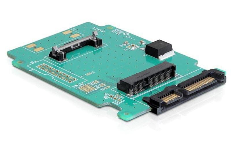DeLOCK 61881 Adapterplatine SATA zu mSATA – 65 × 100 mm, Grün