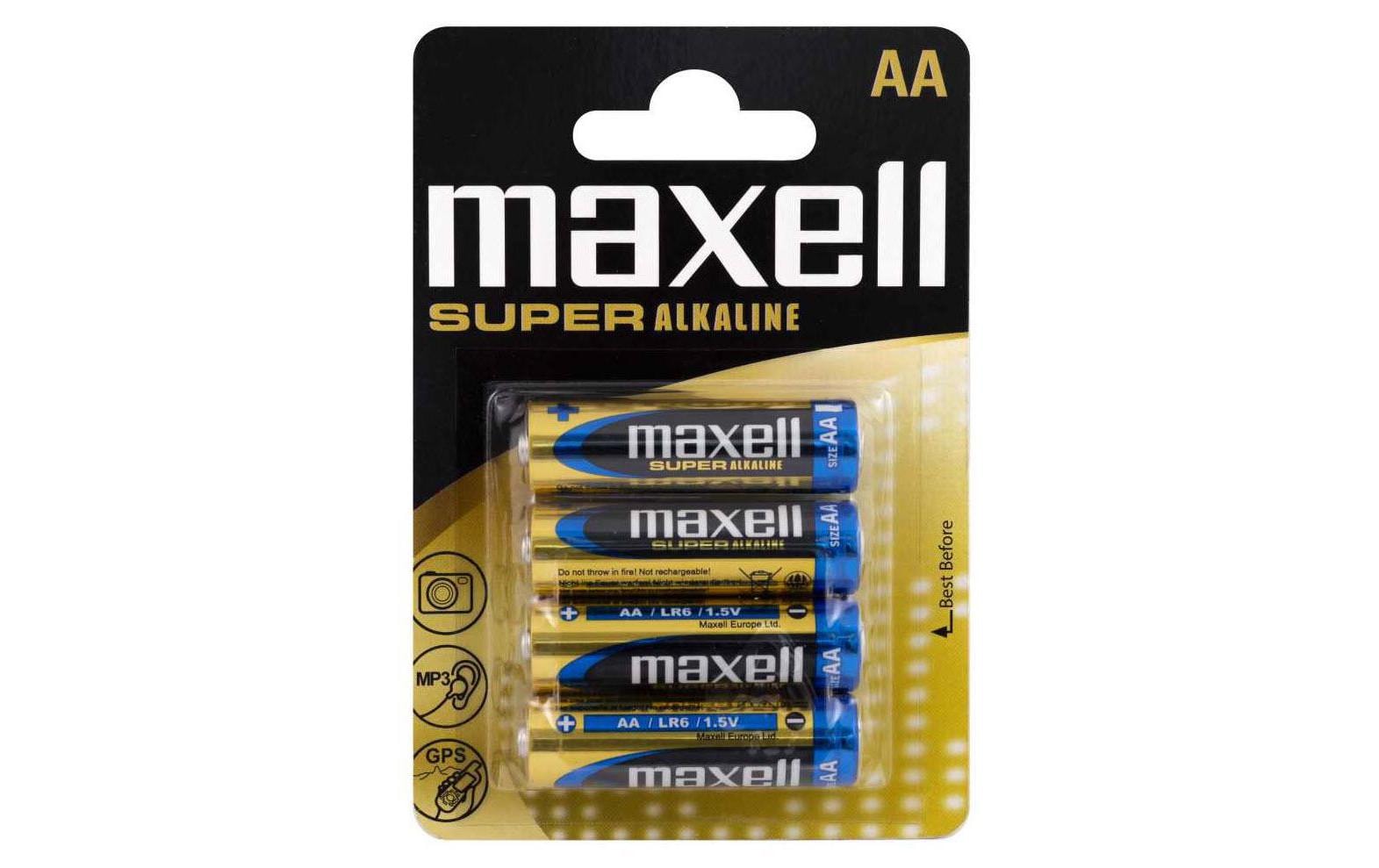 Maxell AA Batterien, Alkaline, 1,5 V – 4 Stk.