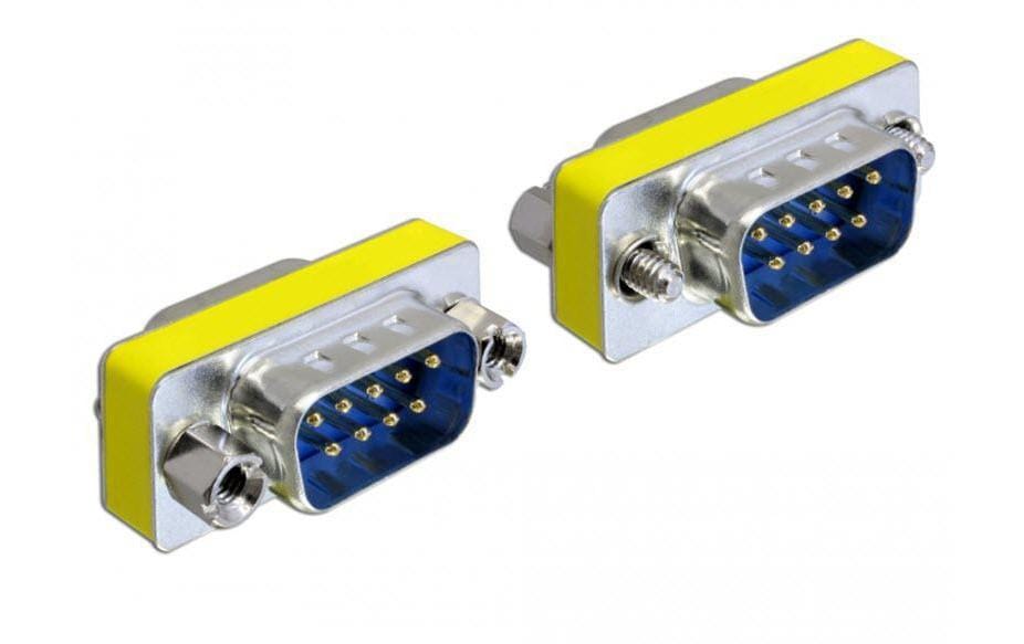 DeLOCK Seriell-Adapter D-Sub DB9 zu DB9 (männlich zu männlich) – RS-232, 9-polig – Silber