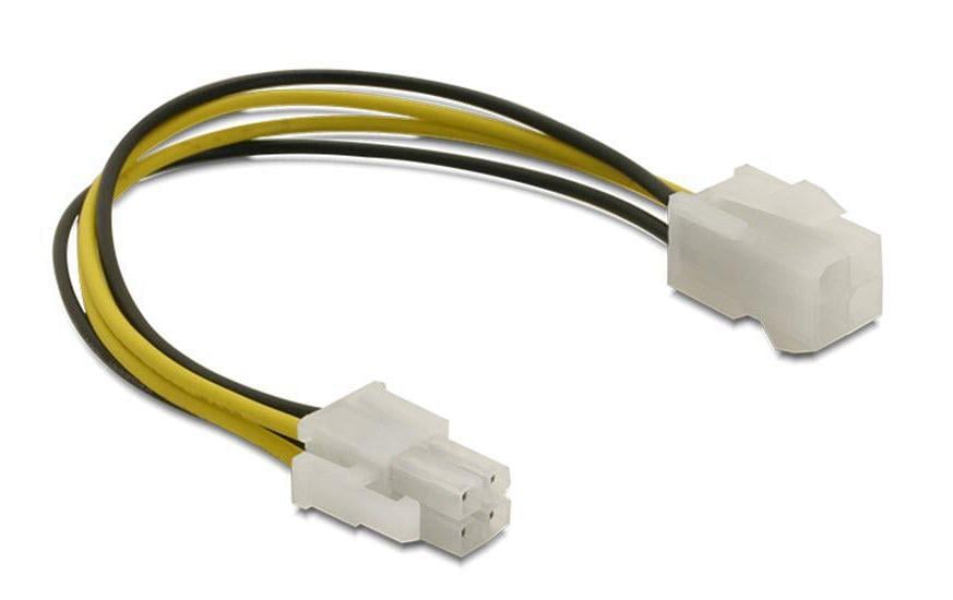 DeLOCK ATX Verlängerung Stromkabel – 4‑pin (männlich)–4‑pin (weiblich), 0,15 m