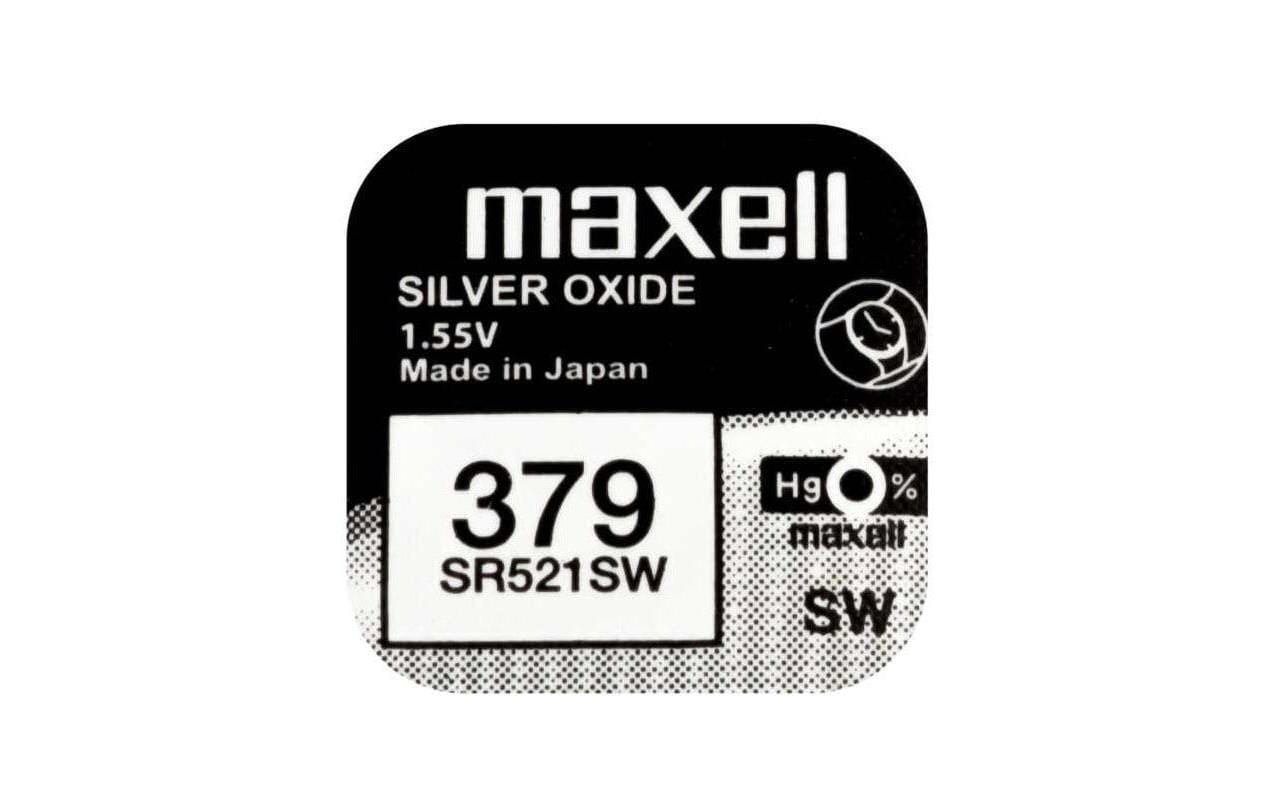 Maxell Knopfzellen SR521SW, Silberoxid, 1,55 V – 10 Stk.