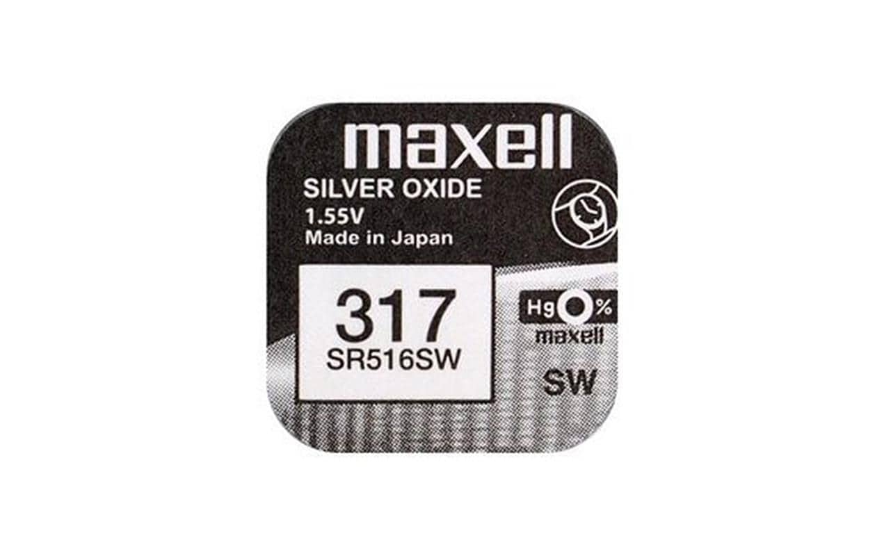 Maxell Knopfzellen SR516SW, Silberoxid, 1,55 V – 10 Stk.