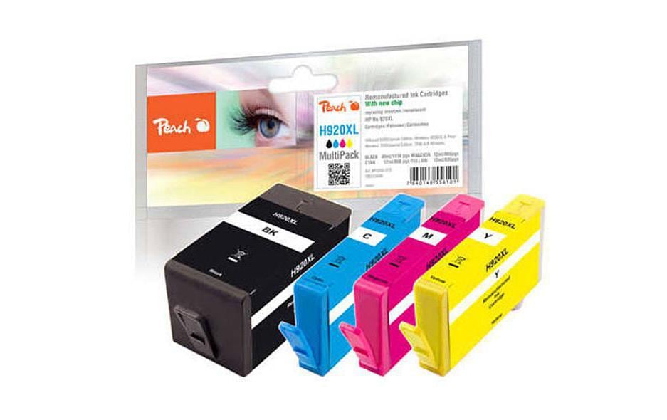 Peach Tintenpatronen-Multipack 920XL, CMYK, XL, 4er-Pack, kompatibel – für HP OfficeJet 6000, 6500, 7000 und andere