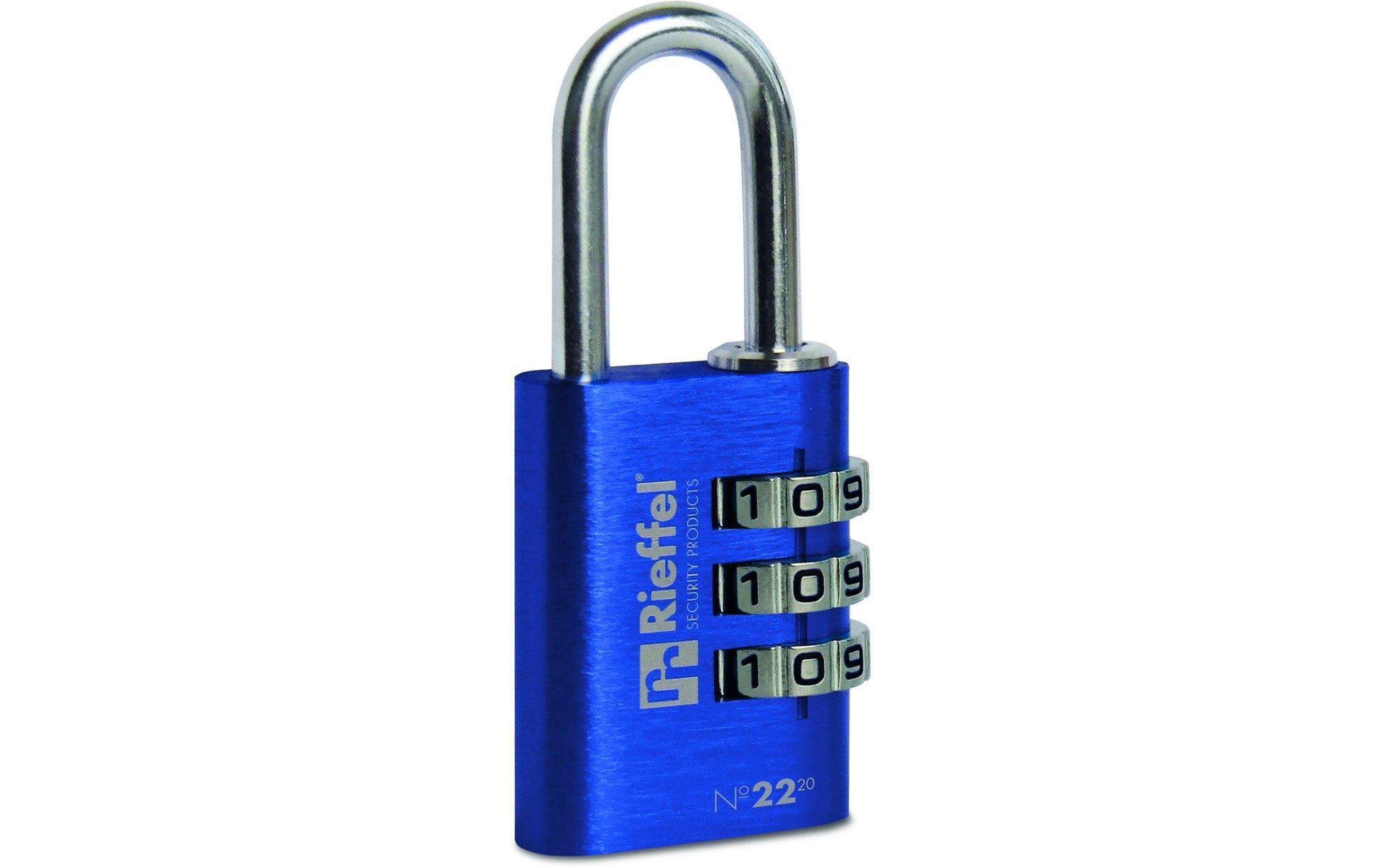 Rieffel 22 SB Kombinationsschloss – 3-stellig, Aluminium, Aussen, Blau