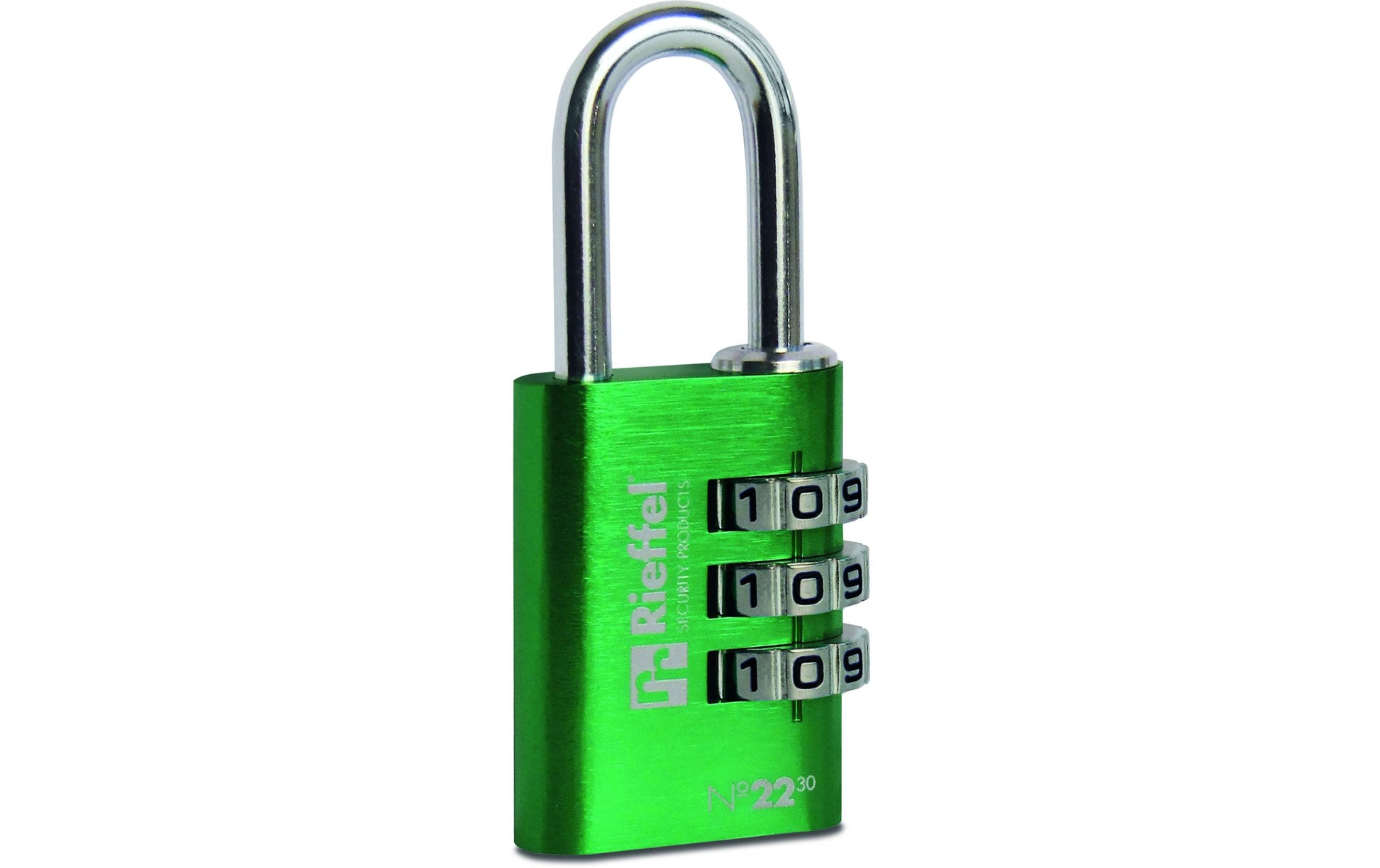 Rieffel Nr. 22 SB Kombinationsschloss – 3-stellig, Aluminium, Bügel 27,5×30 mm, Schäkeldurchmesser 5,1 mm