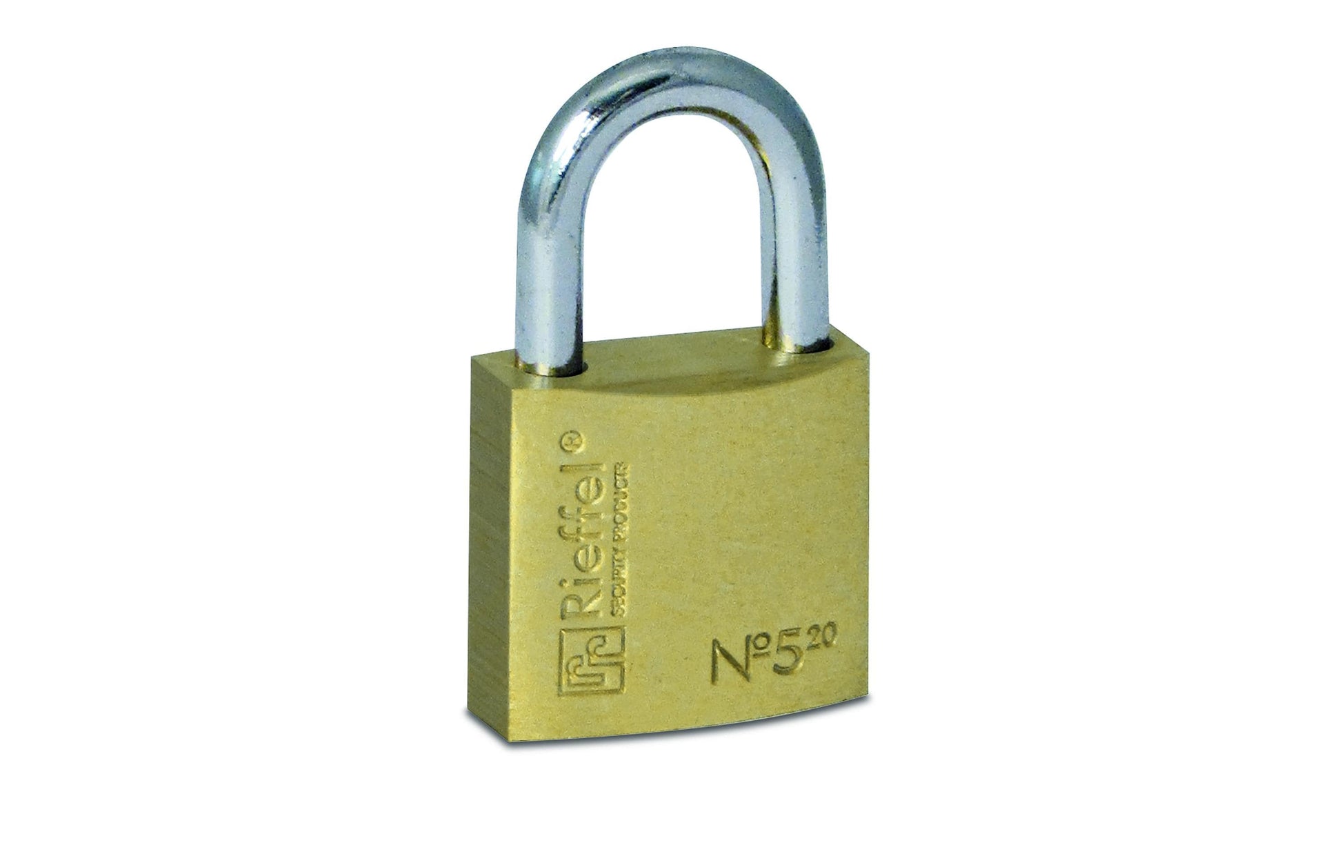 Rieffel Nr. 5 SB Vorhängeschloss – Messing, Bügel H×B 13×20 mm, Ø 3,5 mm