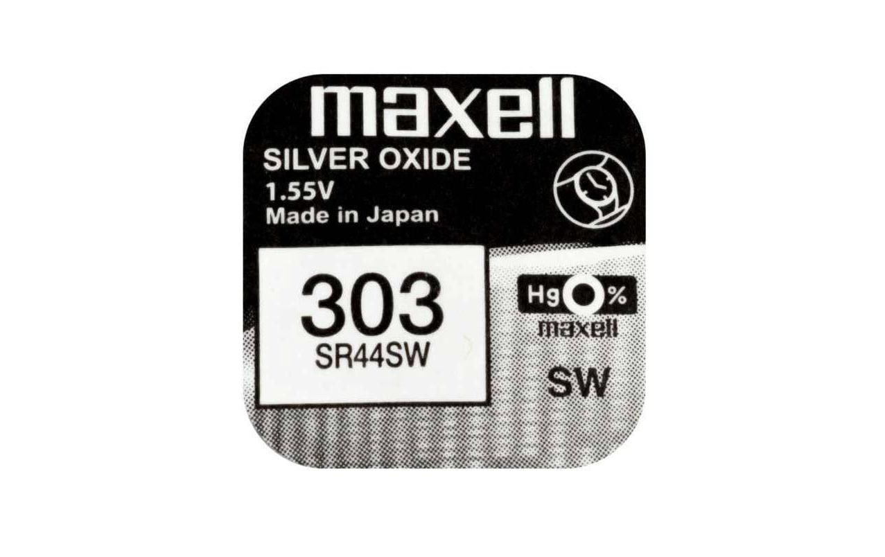 Maxell Knopfzellen SR44SW, Silberoxid, 1,55 V – 10 Stk.